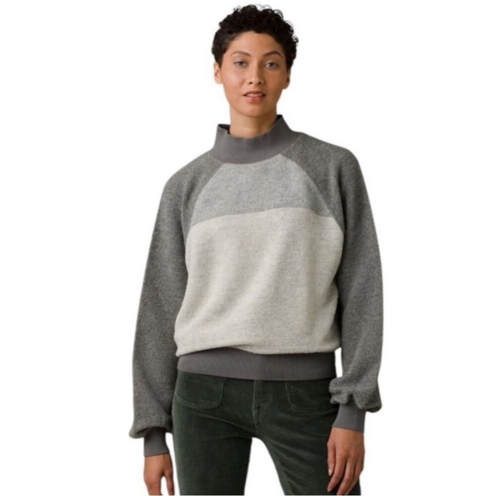 Prana Women's Flint Brook Pullover Sweater M Multicolor Mock Neck